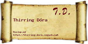 Thirring Dóra névjegykártya